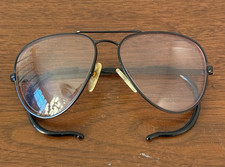 Óculos aviador vintage armação de metal preto envoltório em torno de templos de cabo tom rosa Le comprar usado  Enviando para Brazil