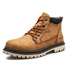 Botas de tornozelo masculinas de couro quente inverno motocicleta ao ar livre com cadarço botas casuais comprar usado  Enviando para Brazil