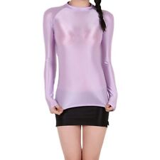 Blusa feminina emagrecedora camiseta ioga academia elástica óleo brilhante manga longa, usado comprar usado  Enviando para Brazil