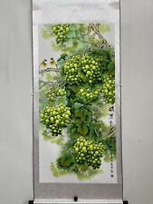 Lindo pergaminho de pintura chinês sobre uva verde decoração para casa presente comprar usado  Enviando para Brazil