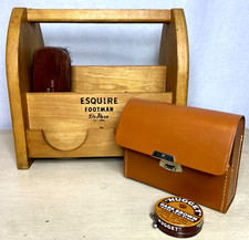 Esquire Shoeshine Stand Footman Estuche de Lujo Kit de Cepillo de Cin de Caballo Latas segunda mano  Embacar hacia Mexico