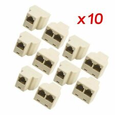 10 piezas/lote 1 a 2 RJ45 CAT5/CAT5e adaptador conector de red divisor segunda mano  Embacar hacia Mexico