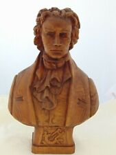 Estatueta de busto vintage esculpida à mão compositor de madeira maciça Ludwig Van Beethoven comprar usado  Enviando para Brazil