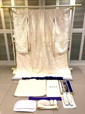 Conjunto de quimono Shiromuku de seda pura usado com design de flor de fênix do Japão, usado comprar usado Conjunto de quimono Shiromuku de seda pura usado com design de flor de fênix do Japão, usado comprar usado  Enviando para Brazil