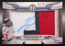 Ronald Acuna Jr 2025 Topps Tribute Prime Patch Auto Relíquia #09/10 Atlanta Braves comprar usado  Enviando para Brazil