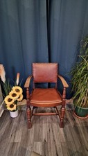 Vintage oak leather for sale  PETERBOROUGH