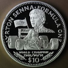 LIBERIA 10 DOLLARI AYRTON SENNA 1992 ARGENTO comprar usado  Enviando para Brazil