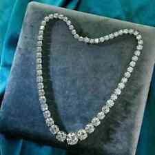 Colar de tênis feminino folheado a ouro branco 14k corte redondo diamante criado em laboratório 30 quilates comprar usado  Enviando para Brazil