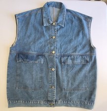 Colete jeans masculino tamanho médio azul jeans com botões frontais sem marca comprar usado  Enviando para Brazil