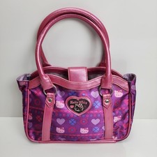 Bolsa de mão Sanrio Hello Kitty 2007 rosa e roxa com forro de cetim roxo comprar usado  Enviando para Brazil