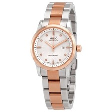 Relógio feminino Mido Multifort automático mostrador branco diamante M005.007.22.036.00, usado comprar usado  Enviando para Brazil