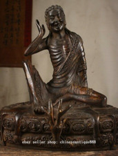 Estátua cabeça de veado assento Buda Milarepa templo dourado bronze budismo tibetano antigo 11" comprar usado  Enviando para Brazil