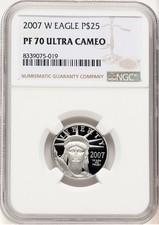 2007-W Proof Platinum Eagle 1/4 oz etiqueta marrom NGC MS70 (520703030) comprar usado  Enviando para Brazil