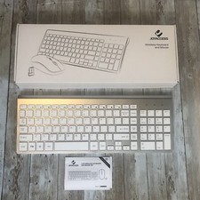Combo de teclado y mouse inalámbrico JOYACCESS blanco 2.4G delgado, ergonómico caja abierta segunda mano  Embacar hacia Mexico