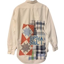 Camisa Oxford Upcycled Vintage Ralph Lauren M Preppy Madras Patchwork Cigana 15 1/2 comprar usado  Enviando para Brazil