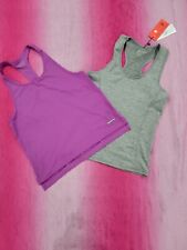 TANK TOP FEMININO ACADEMIA DE TREINO MÉDIA 2 PEÇAS CINZA E ROXO comprar usado  Enviando para Brazil