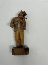 Boneco de violino vintage esculpido à mão de madeira músico arte folclórica 3,5” comprar usado  Enviando para Brazil