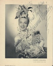 Carmen miranda signed for sale  GAINSBOROUGH