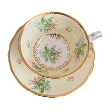 Buquê de primavera Westbrook England porcelana óssea aro dourado floral xícara de chá e pires comprar usado  Enviando para Brazil