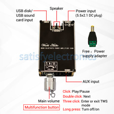 Módulo amplificador de potência de áudio mono 100W Bluetooth TWS DC7-24V TPA3116 comprar usado  Enviando para Brazil