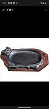 Sartén de hierro fundido vintage bandeja de calentamiento de carne de vaca plato segunda mano  Embacar hacia Mexico