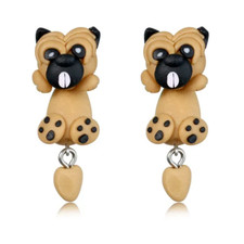 Brown pug earrings for sale  Springvale