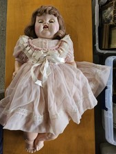 Celulóide 24 pol. Boneca com cama antiga e um carrinho de bebê de vime comprar usado  Enviando para Brazil