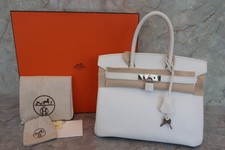 HERMES Birkin 30 Secesyjna torebka Epsom biała kwadratowa L (2008) na sprzedaż  Wysyłka do Poland