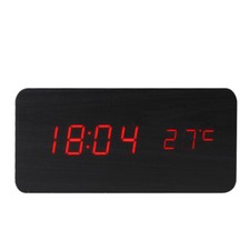 Relógio despertador de madeira BALDR LED digital com display de temperatura sala de controle de som comprar usado  Enviando para Brazil