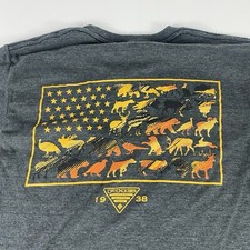 Camiseta masculina Columbia PHG cinza média gráfica de caça algodão manga curta comprar usado  Enviando para Brazil
