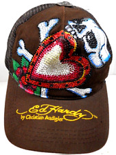 Boné de caminhoneiro Ed Hardy Christian Audigier mini strass coração ossos do crânio comprar usado  Enviando para Brazil