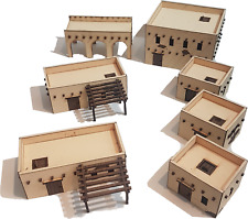 Conjunto de 28 mm MDF Adobe Desert Buildings pré-pintado ww2 wild west cowboy do Oriente Médio comprar usado  Enviando para Brazil