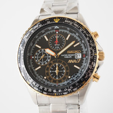 Seiko Flightmaster Pilot SZER014 7T92-0CF0 ANA cronógrafo quartzo caixa dourada 40 mm comprar usado  Enviando para Brazil