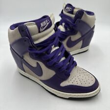 Tênis anabela Nike Dunk Sky Hi feminino tamanho EUA 6.5 roxo e branco 528899-054 comprar usado  Enviando para Brazil