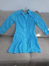Blue white polka for sale  SHERBORNE