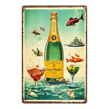Placa de metal champanhe vintage, pôster publicitário Veuve Clicquot, decoração de bar de luxo francês comprar usado  Enviando para Brazil