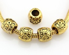 30ps Tom De Ouro Antigo Trevo De Quatro Folhas Charm Beads Fit Pulseira J013 comprar usado  Enviando para Brazil