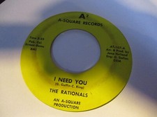 1967 THE RATIONALS I Need You W/Out In The Streets 7" A-Square 107 Garage VG- comprar usado  Enviando para Brazil