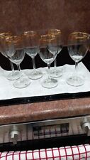 glasses wine gold rim for sale  WARRINGTON