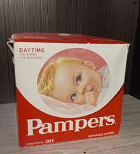 Fraldas históricas vintage Pampers criança 1978 caixa de papelão aberta colecionador, usado comprar usado  Enviando para Brazil