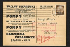 GG: Druk pocztówka 25.4.40 portrytowa z Warszawy do Kielc na sprzedaż  Wysyłka do Poland