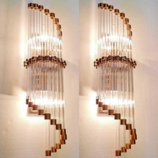 Usado, Arandelas de parede vintage art déco haste arranha-céu navio luz em cobre e vidro - um par comprar usado  Enviando para Brazil