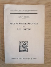 Recension œuvres jacobi d'occasion  Pézenas