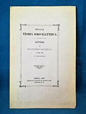 Garelli, Sulla teoria idro-elettrica. Lettere. Chimica Elettricità naturale 1866 comprar usado  Enviando para Brazil