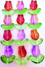 Contas de tulipa de vidro fofas cores misturadas 10 mm Qtd.24 comprar usado  Enviando para Brazil