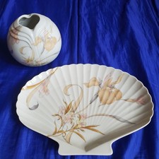 Antigo Toyo Japão 5" Vaso 10" Prato Conjunto de Porcelana Pastel Orquídea Francesa Flor Delicada, usado comprar usado  Enviando para Brazil