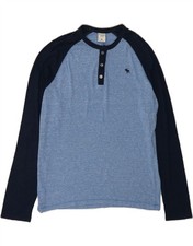 Blusa masculina ABERCROMBIE & FITCH manga longa azul média colorblock algodão BZ04, usado comprar usado  Enviando para Brazil