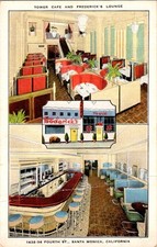 Usado, Cartão postal Tower Cafe & Frederick's Lounge Santa Monica década de 1950 Art Deco Kropp comprar usado  Enviando para Brazil