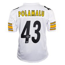 Camiseta branca de futebol Pittsburgh assinada por Troy Polamalu (Beckett) comprar usado  Enviando para Brazil
