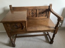 Oak telephone seat for sale  WYMONDHAM